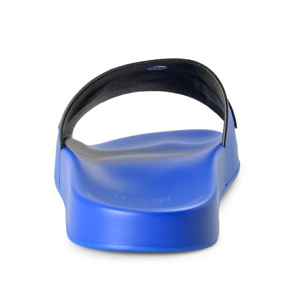 Versace Men's Cobalt Blue Logo Embossed Pool Slide Flip Flops Shoes US 6 IT 39 - Picture 3 of 8